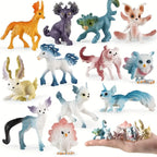Liberty Imports 12 Pack Fantasy Creatures Figurines Set – Unicorns, Dragons & Fairy Animals | Mini Cake Toppers & Party Favors