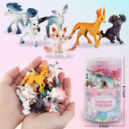 Liberty Imports 12 Pack Fantasy Creatures Figurines Set – Unicorns, Dragons & Fairy Animals | Mini Cake Toppers & Party Favors
