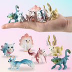 Liberty Imports 12 Pack Fantasy Creatures Figurines Set – Unicorns, Dragons & Fairy Animals | Mini Cake Toppers & Party Favors