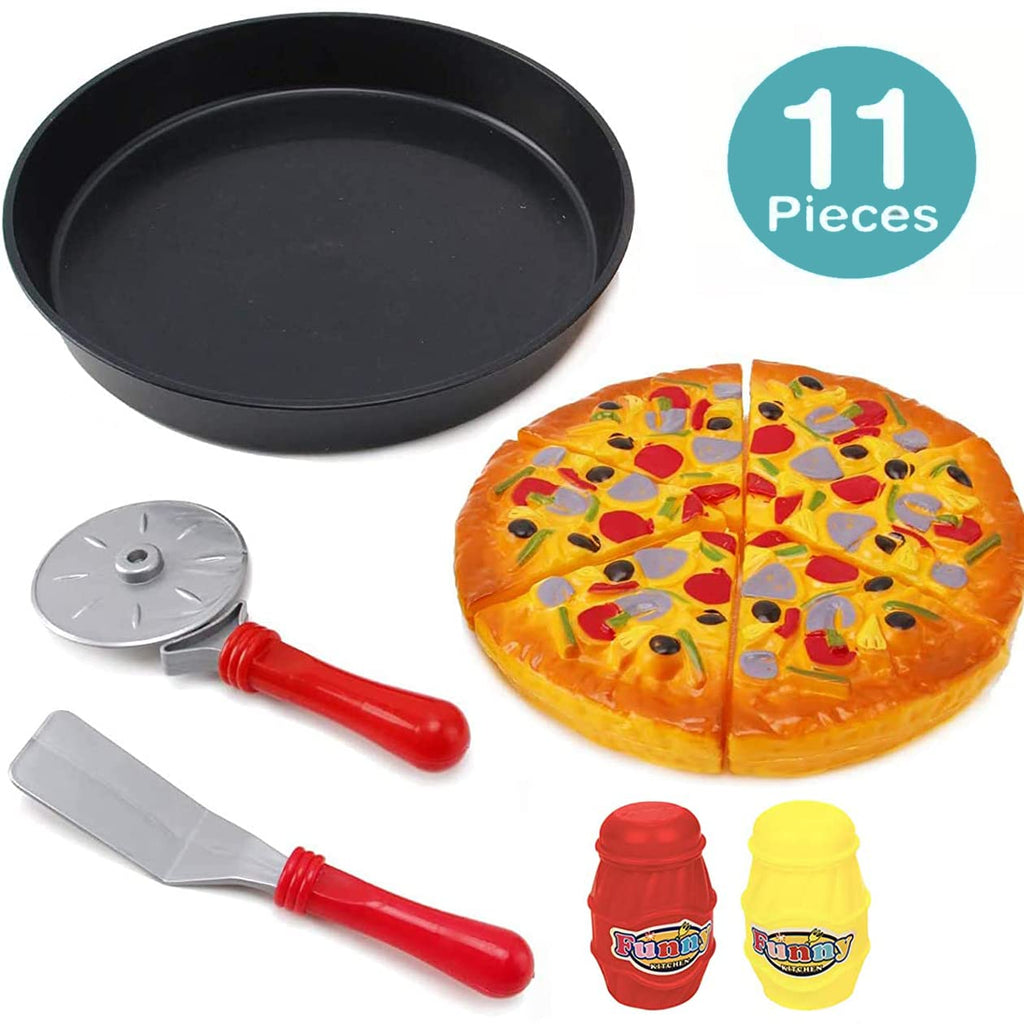Liberty Imports 11 Pcs Pizza Party Toy Play Set – Slice, Serve & Pretend Play for Kids