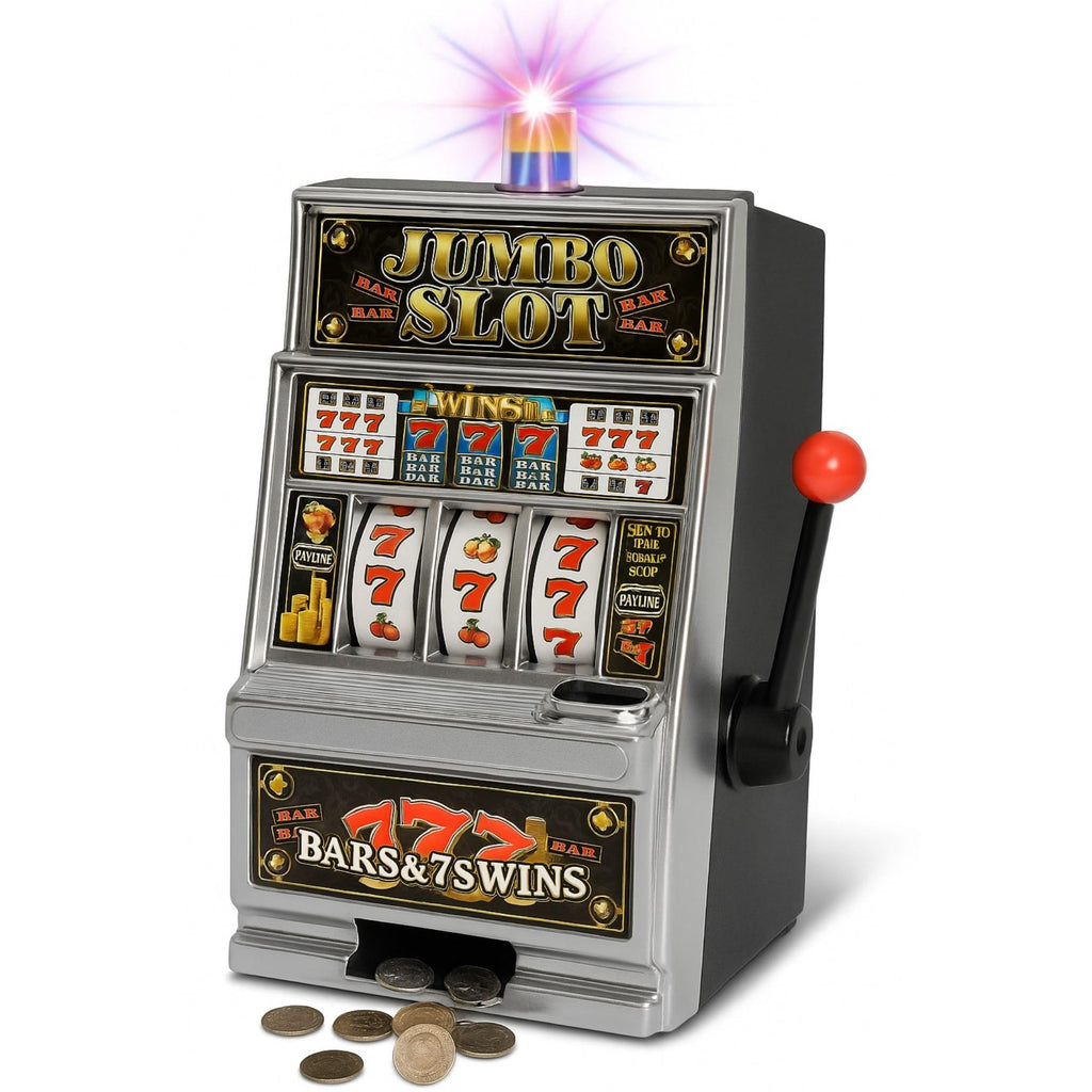 Liberty Imports Lucky Sevens Jumbo Slot Machine Toy Piggy Bank – Flashing Lights & Jackpot Sounds