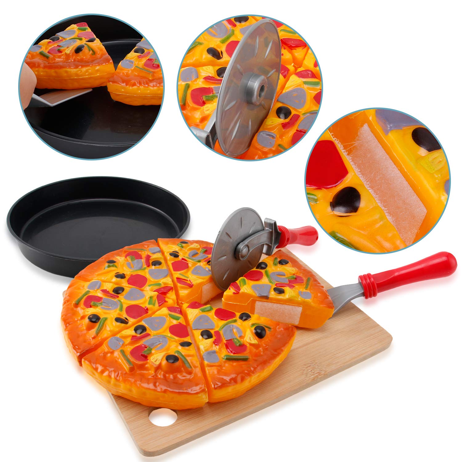 Liberty Imports 11 Pcs Pizza Party Toy Play Set – Slice, Serve & Pretend Play for Kids
