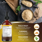 Liberty Lifestyle Bio Maca-Wurzel flüssige Tropfen mit Ashwagandha, Brennnessel, Bockshornklee, Rote Bete & L-Arginin – 8oz