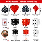 Licidecopai Dice & Cards Casino Balloons – 14 Pcs for Vegas Night & Poker Party Decor