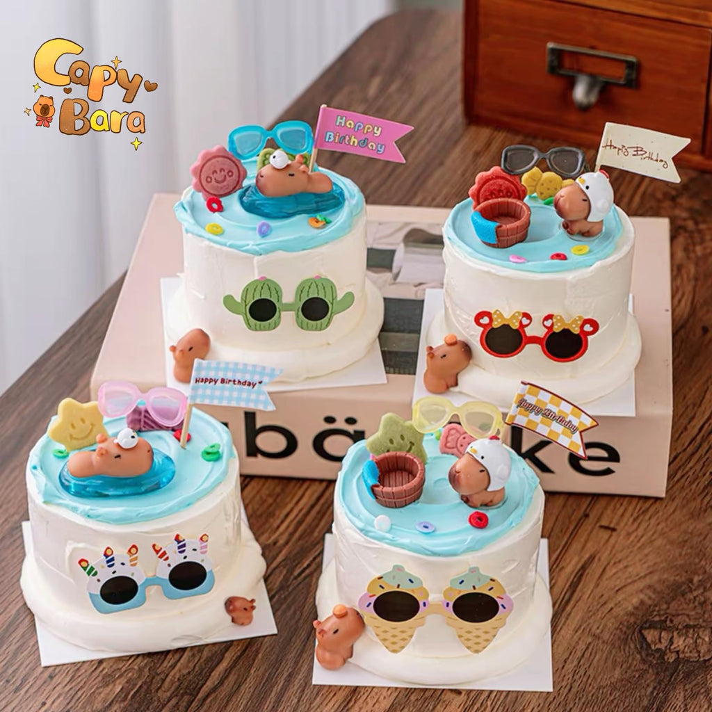Lighibeuty Mini Capybara Figures — 17 Tiny Resin Animals for Car Dash, Cake Toppers & Fairy Gardens