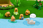 Lighibeuty Mini Capybara Figures — 17 Tiny Resin Animals for Car Dash, Cake Toppers & Fairy Gardens