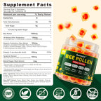 LILICARE Digestive Health & Weight Bee Pollen Organic 1000mg, w/Probiotics, Prebiotics & Turmeric, Bee Pollen Gummies Rich in B-Vitamin, Antioxidants, Amino Acids, for Digestive, Weight & Energy