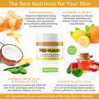 LILY SADO MILK+MANUKA Coconut Milk & Manuka Honey Face Moisturizer - Non-Greasy Organic Cream