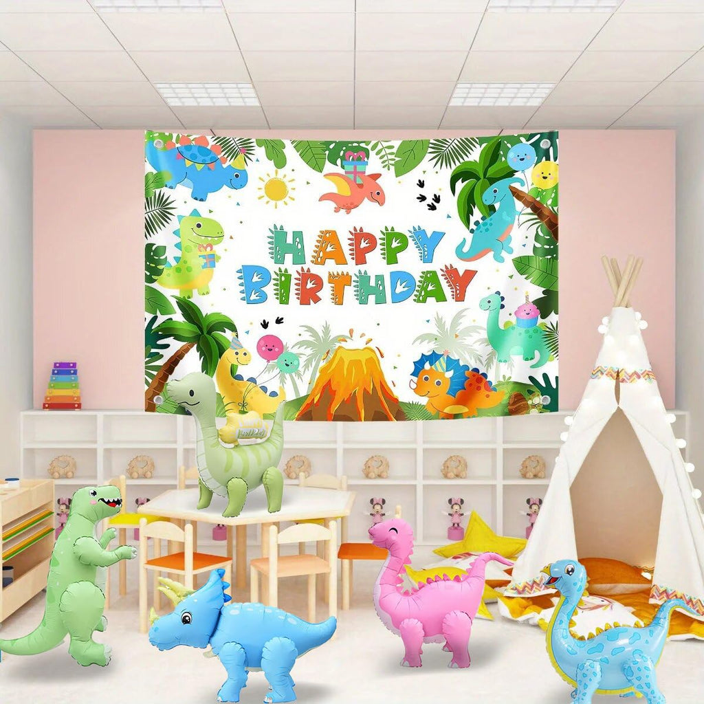 LilyZheng 5-Pack 3D Self-Standing Dinosaur Balloons Pastel Foil Party Decor