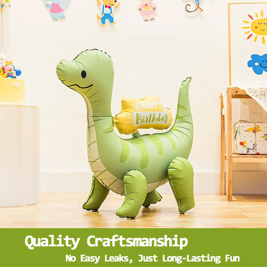LilyZheng 5-Pack 3D Self-Standing Dinosaur Balloons Pastel Foil Party Decor