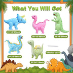LilyZheng 5-Pack 3D Self-Standing Dinosaur Balloons Pastel Foil Party Decor