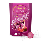 8 x Lindt Lindor Raspberry & Cream Box Cornet - 200GM