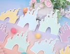 LINGANA Colorful Castle Banner for Princess Birthday Parties | Fairy Tale Photo Backdrop