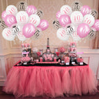 Lingqiang Pink & White 10th Birthday Balloons – 15-Count Latex Set for Girls' Party