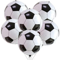 Lingqiang 22 Inch 4D Soccer Foil Balloons – 6pc Black & White Party Decor
