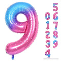 Lingqiang 40-Inch Rainbow Gradient Number 9 Balloon – Large Foil Balloons for Birthdays & Parties