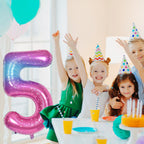 Lingqiang 40-Inch Rainbow Gradient Number 9 Balloon – Large Foil Balloons for Birthdays & Parties