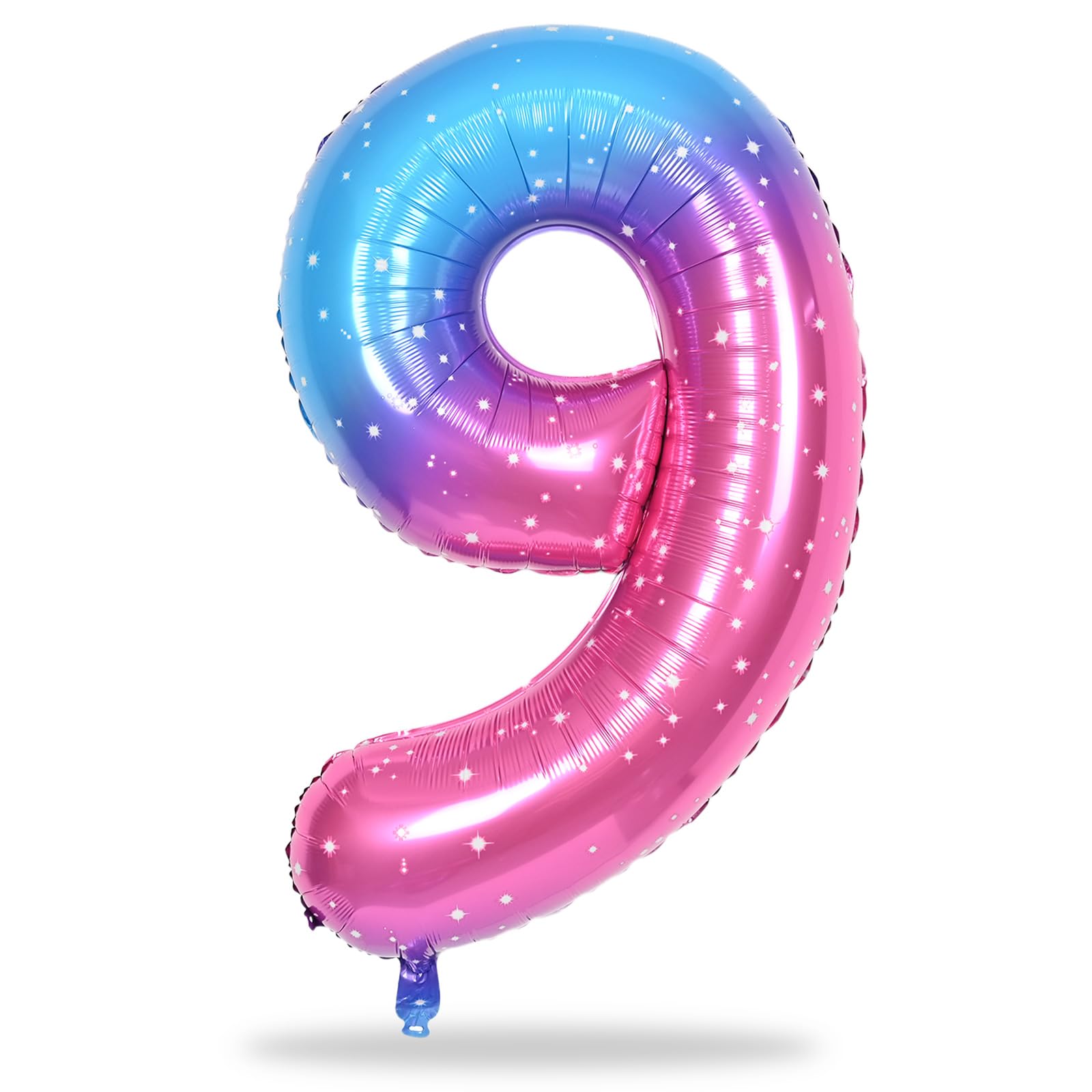 Lingqiang 40-Inch Rainbow Gradient Number 9 Balloon – Large Foil Balloons for Birthdays & Parties