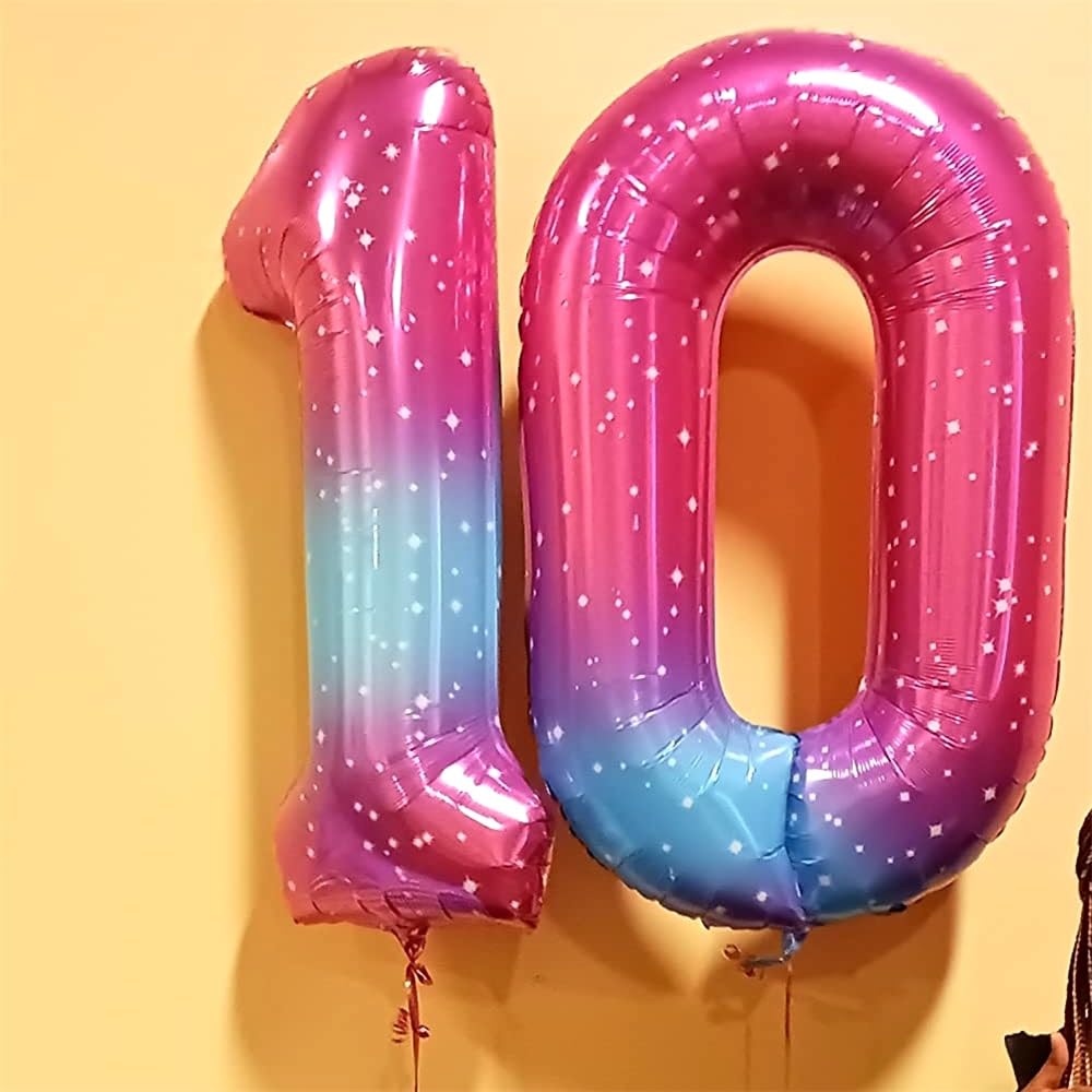 Lingqiang 40-Inch Rainbow Gradient Number 9 Balloon – Large Foil Balloons for Birthdays & Parties