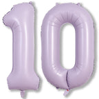 Lingqiang 40in Pastel Purple Number Balloons – 1 & 0 Mylar Set for 10th Birthday & Anniversary