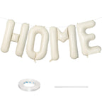 Lingqiang 40-Inch Beige HOME Foil Letter Balloons – Large Ivory White Welcome Banner for Housewarming