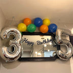 Lingqiang Silver 40-Inch Giant Number 3 Balloons – Self-Inflating Foil Birthday & Celebration Decor