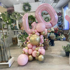 Lingqiang 40" Balloon Number 0 Pastel Pink – Large 40 Inch Foil Number Balloons Set 0-9 for Birthdays, Anniversaries, Graduation, New Year