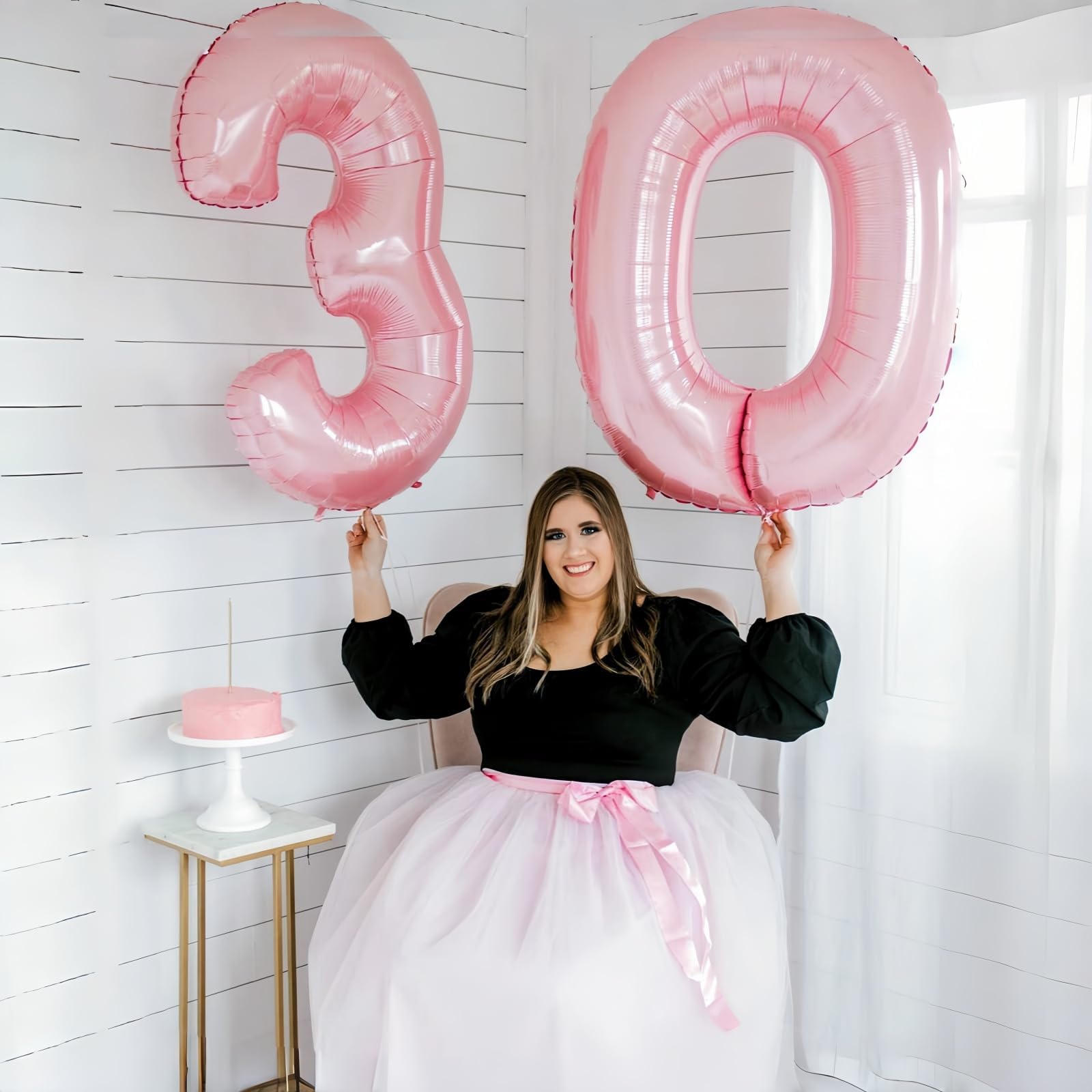 Lingqiang 40" Balloon Number 0 Pastel Pink – Large 40 Inch Foil Number Balloons Set 0-9 for Birthdays, Anniversaries, Graduation, New Year