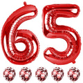 Lingqiang 40in Number 65 Foil Balloons Set – Red 56th/65th Birthday & Anniversary Party Decor
