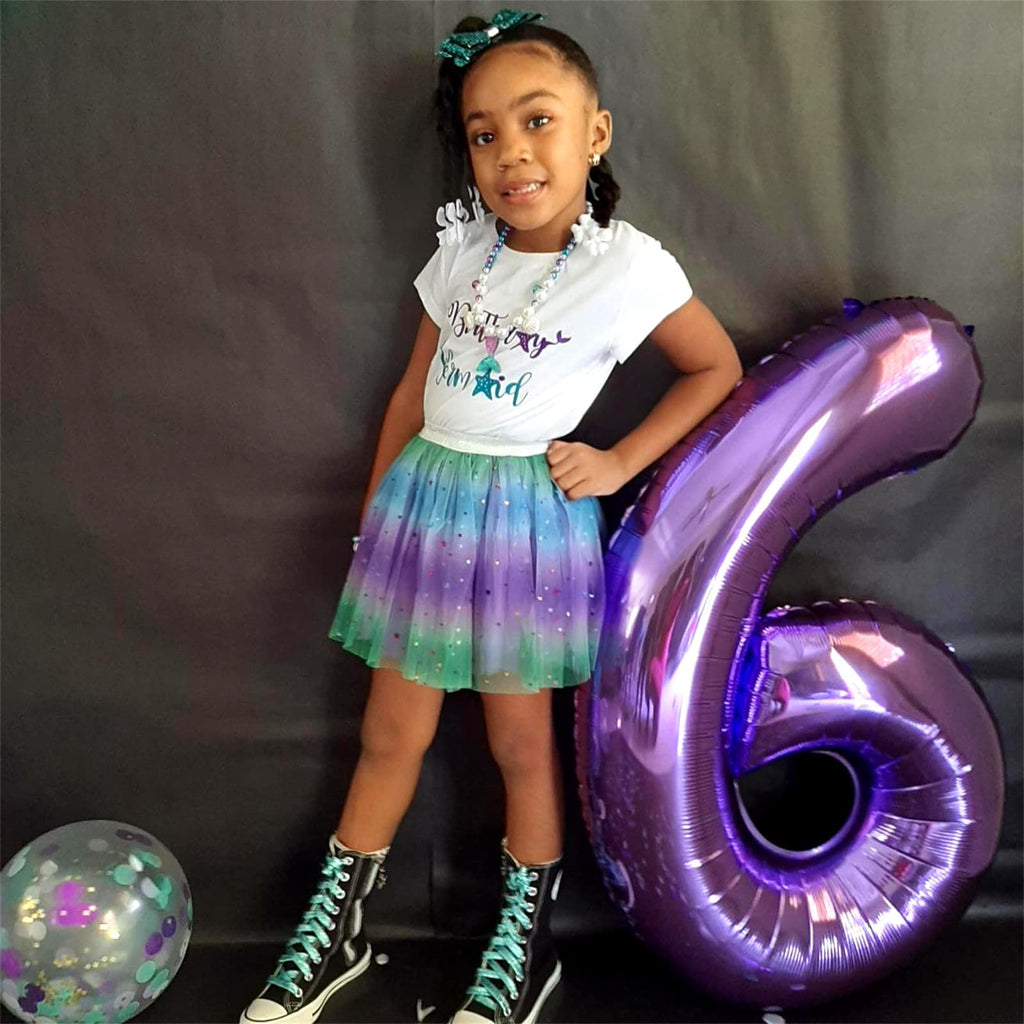 Lingqiang 15th Birthday Balloons Kit — 40-Inch Purple Number 15 Foil Balloons with Confetti