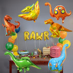 Lingqiang Dinosaur Foil Balloons Set (6 Giant Mylar Balloons) | Jungle Safari Party