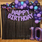 Lingqiang 15th Birthday Balloons Kit — 40-Inch Purple Number 15 Foil Balloons with Confetti