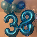 Lingqiang Blue 2 Balloons – 40-Inch Foil Number Balloons, Self-Inflating, for Birthdays & Parties