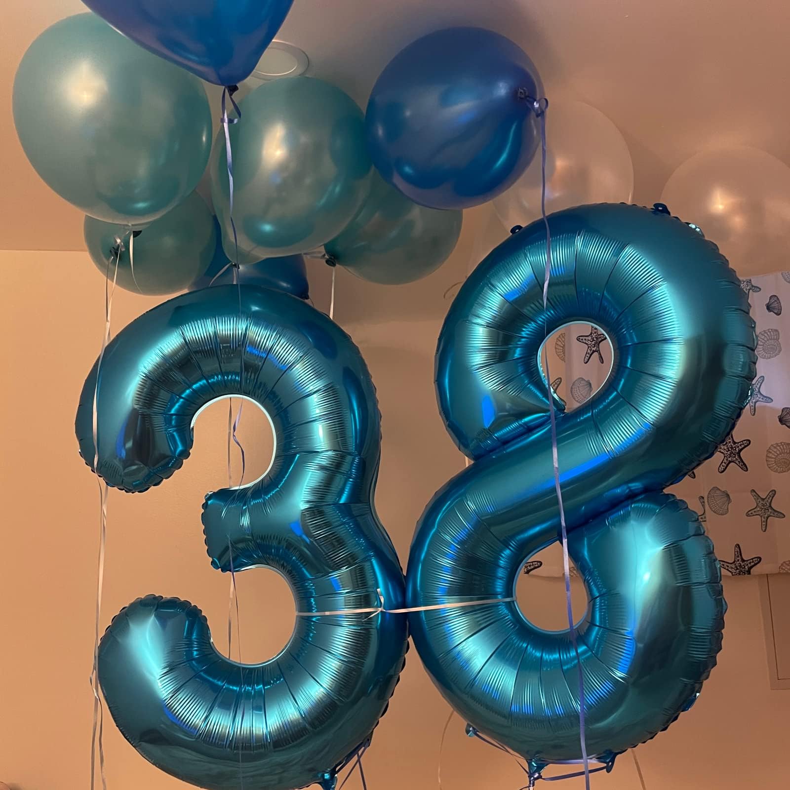 Lingqiang Blue 2 Balloons – 40-Inch Foil Number Balloons, Self-Inflating, for Birthdays & Parties
