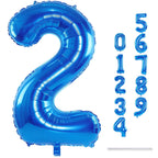 Lingqiang Blue 2 Balloons – 40-Inch Foil Number Balloons, Self-Inflating, for Birthdays & Parties