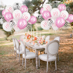 Lingqiang Pink & White 10th Birthday Balloons – 15-Count Latex Set for Girls' Party