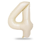 Lingqiang Cream 4-Number Balloon, 40-Inch Beige Foil Balloons for Birthdays & Anniversaries