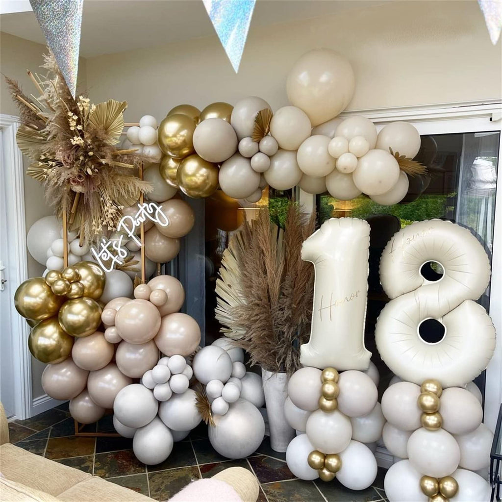 Lingqiang Cream 40-Inch 21st Birthday Balloons – Ivory Foil Number 2 & 1 for Men and Women