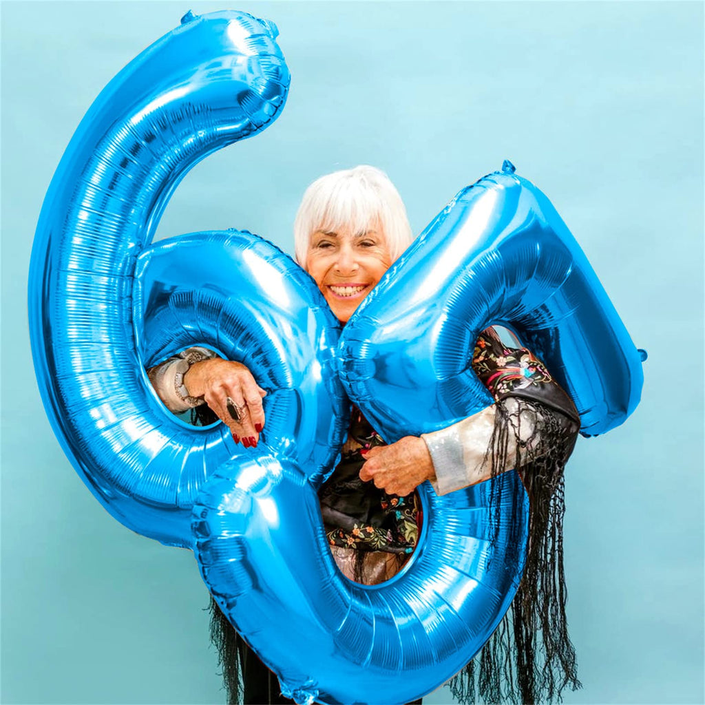 Lingqiang Blue 13th Birthday Balloons Kit | 40in Foil Numbers + Confetti Latex