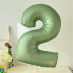 Lingqiang 40-inch Sage Green Number 2 Foil Balloon Set – Large 0-9 Balloons for Parties