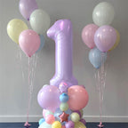 Lingqiang 40in Pastel Purple Number Balloons – 1 & 0 Mylar Set for 10th Birthday & Anniversary