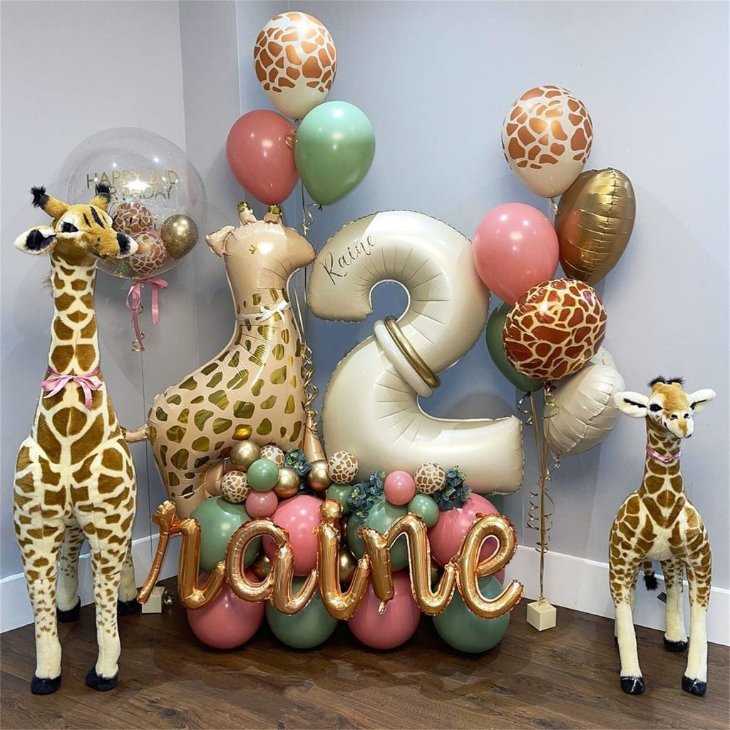 Lingqiang Cream 4-Number Balloon, 40-Inch Beige Foil Balloons for Birthdays & Anniversaries