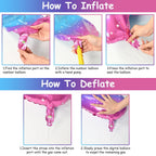 Lingqiang 40-Inch Rainbow Foil Balloon Number 8 – Giant Gradient Blue Pink Balloons