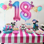 Lingqiang Gradient Rainbow 40-Inch Number Balloons Set – Giant Foil 0-9, Self-Inflating Party Decor