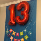 Lingqiang 40-inch Red Foil Number 10 Balloons Kit – Confetti Balloons for 10th Birthday & Anniversary Parties
