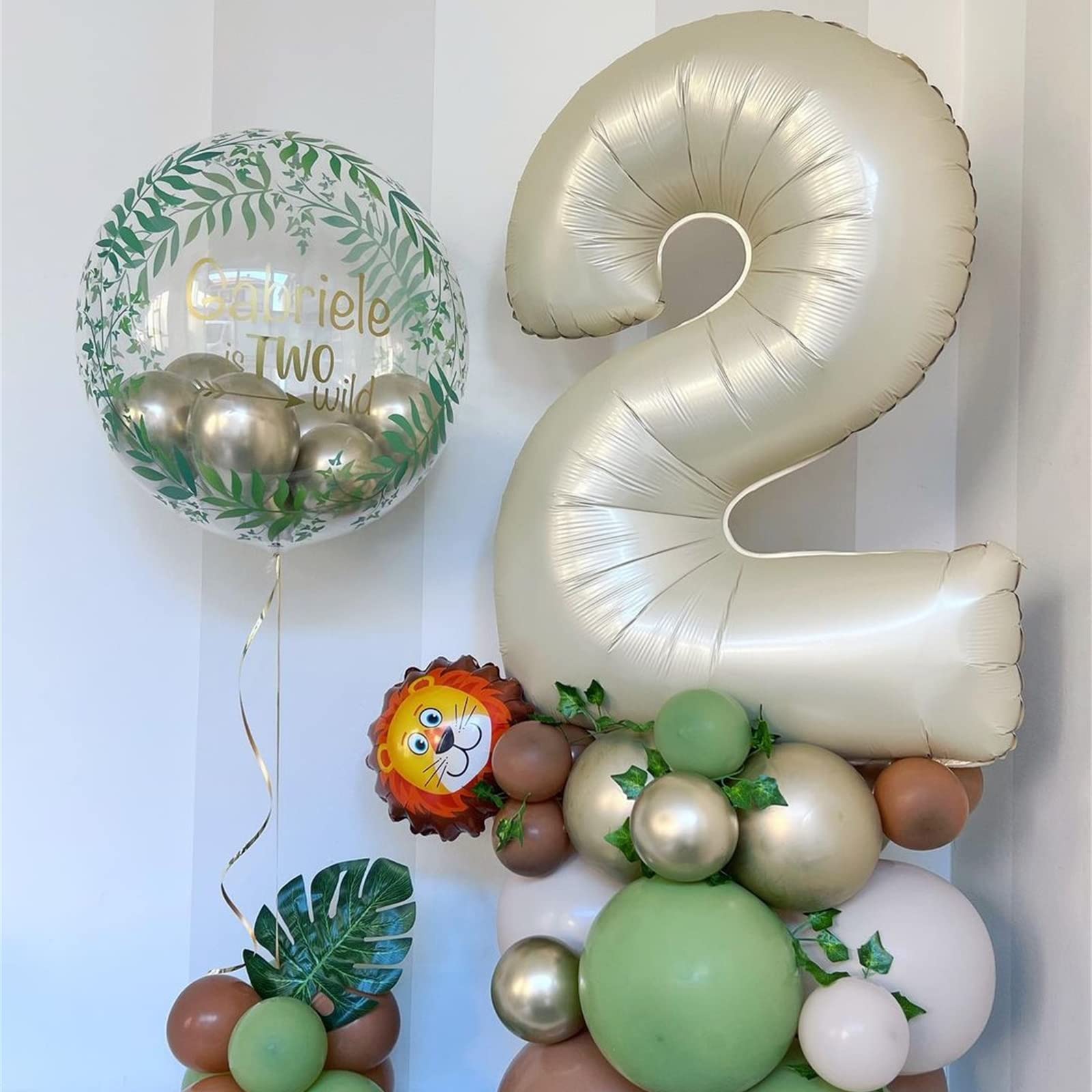 Lingqiang Cream 40-Inch 21st Birthday Balloons – Ivory Foil Number 2 & 1 for Men and Women