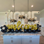 Lingqiang 40-Inch Beige HOME Foil Letter Balloons – Large Ivory White Welcome Banner for Housewarming