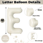 Lingqiang 40-Inch Beige HOME Foil Letter Balloons – Large Ivory White Welcome Banner for Housewarming