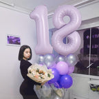 Lingqiang 40in Pastel Purple Number Balloons – 1 & 0 Mylar Set for 10th Birthday & Anniversary