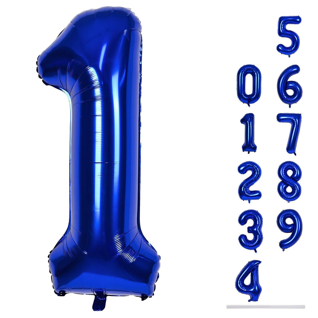 Lingqiang Navy Blue 40in Number 1 Balloon – Giant Foil Birthday Balloons for 1st–10th Celebrations
